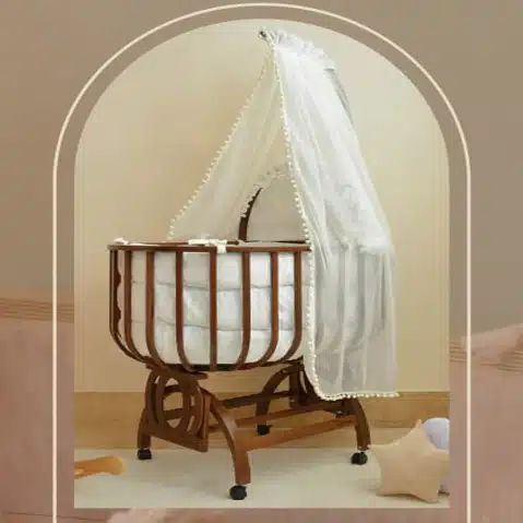 گهواره نوزاد چوبی مدل رویا